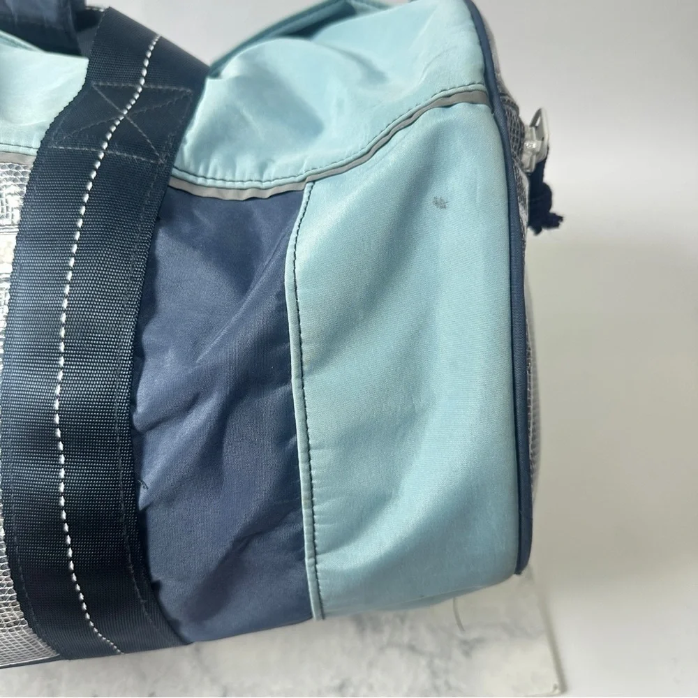 Vineyard Vines Blue Teal heavy duty nylon boat large travel weekender Duffel Bag